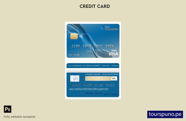 listo para imprimir plantilla de tarjeta visa del banco Votorantim de Brasil